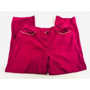Sapphire Star Pants, Women's Size 16, Burgundy, Casual, Studded Pockets